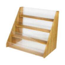 4-tier Wood Greeting Card Display Stand Greeting Card Holder for Office Home