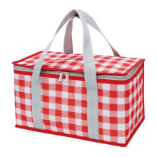 Isoliertasche Picknickkorb Tasche Strandtasche Faltbare Kühltasche Wiederverwendbar mit Reißverschluss Oben - für Warmes oder Kaltes Picknick Rot