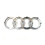 ( Silver, 285mm) Audi Rings Logo Front Grill & Rear Trunk Emblem 2