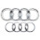 ( Silver, 285mm) Audi Rings Logo Front Grill & Rear Trunk Emblem 3