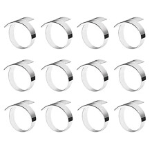 12 Stück Serviettenring, Kreis Serviettenhalter für Hochzeit Weihnachtsfeier Dinner Table Decor Silber