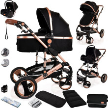 Baby Pram WITH CAR SEAT 3in1 Travel System Buggy Pushchar Up To 22Kg NEW Upgraded