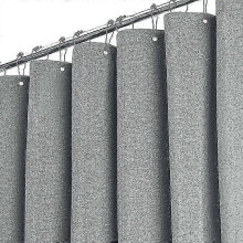 Extra Long Shower Curtain 180 x 240cm, Large Linen Textured Fabric Shower Curtain with 12 Plastic Hooks, Large Classic Polyester Fabric Shower Curtain