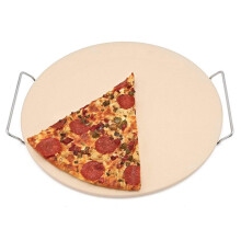 13 Zoll Pizza Extra Dicker Stein zum Backen Pizza Werkzeuge Ofen & Grill Grill Back Platte KüChen Brot Tablett mit StüTz Rahmen