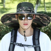(army green, 58--60cm) Summer Large Sun Hat for Men Women Breathable Fishing Cap UV Protection Mesh Fisherman Hat Hiking Outdoor Beach Cap