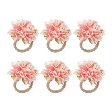 Pearl Napkin Rings , Rustic Rose Napkin Rings Flower Dinner Napkin Holder for Table Decoration