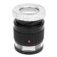 30 Magnification Cylindrical Scale Optical Glass Lens Focusing Magnifier with LED Light UV Lamps for Antique Measurement Black