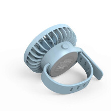 USB Fan, USB Rechargeable Cooling Watch Fan Lazy Personal Fan 3 Speed Wearable Sports Fan Blue