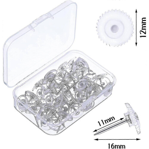 Clear Push Pins Small Plastic Thumb Tacks Steel Point And Clear Pla... 1