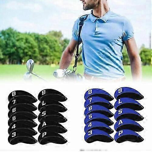 (Blue) 11Pcs/Pack Neoprene Iron Headcovers Golf Club Protector Set Golf Accessories
