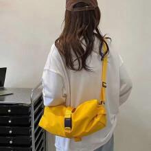 (Black Color) Light Weight Sports Crossbody Hobos Bag Travel Shopper Bag Large Capacity Crossbody Bag Casual Commuting Shoulder Bag Yellow Color