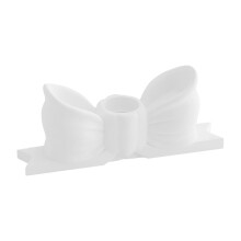 (White) Small Candlestick Decorative Bowknot Candle Holder Elegant Bowknot Birthday Candle Stand Home Setting Purple