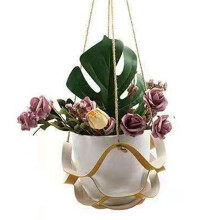 Flower Pot Hanging Basket Outdoor Basket Outdoor Plant Rack Pu Leather Wall Mounted Rack Vase Pot Rack Plant Basket A