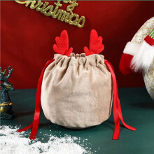 10pcs Christmas Antlers Bags Cute Candy Bags Gift Packing Decor Navidad Storage Bag B