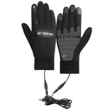 (XL) Electric USB Heated Gloves Rechargeable T ouch Screen Motorcycle Warm Gloves
