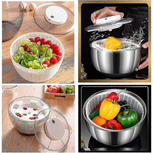 4.5l Electric Vegetable Spin Dryer, Usb Rechargeable Spinner, Quick Drying Drain Bowl 2