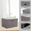 Foldable Linen Fabric Storage Bin with Lid 3