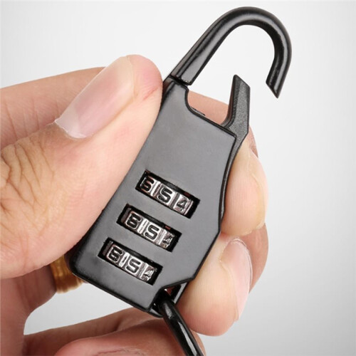 Portable 3-Digit Combination Cable Lock for Motorcycles, Bikes, and with Anti-Theft Chain 2