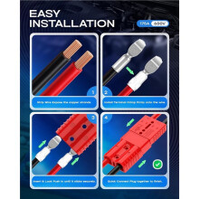 For Anderson Connector 175A 600V Battery Quick Connect/Disconnect for 1/0-4 AWG Cables,for Winch, Trailer(Red, 4 PCS)