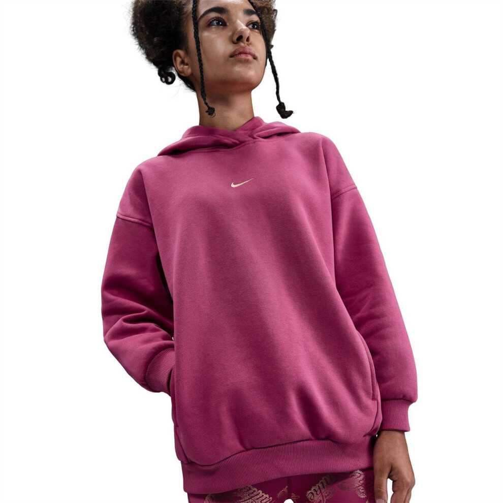 Nike (11-12 Years, Beet) Childrens/Kids Swoosh Oversized Hoodie Multicoloured