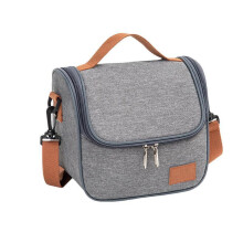 Thermal Insulated Bag 22x20x16cm 7L, Detachable Handle and Shoulder Strap, Gray, Lunch Bag