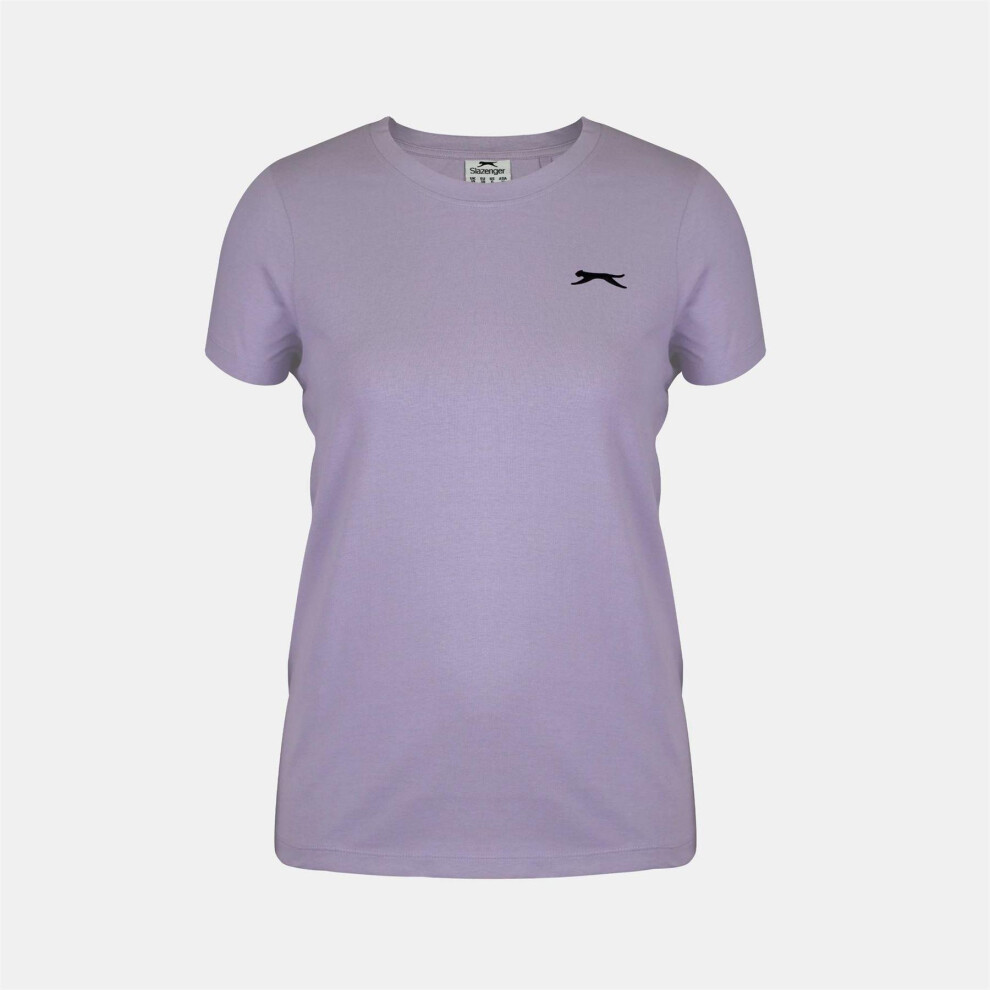 Slazenger (10 Uk, Lilac) Womens/Ladies Plain Crew Neck Fitted T-Shirt Purple,Multicoloured