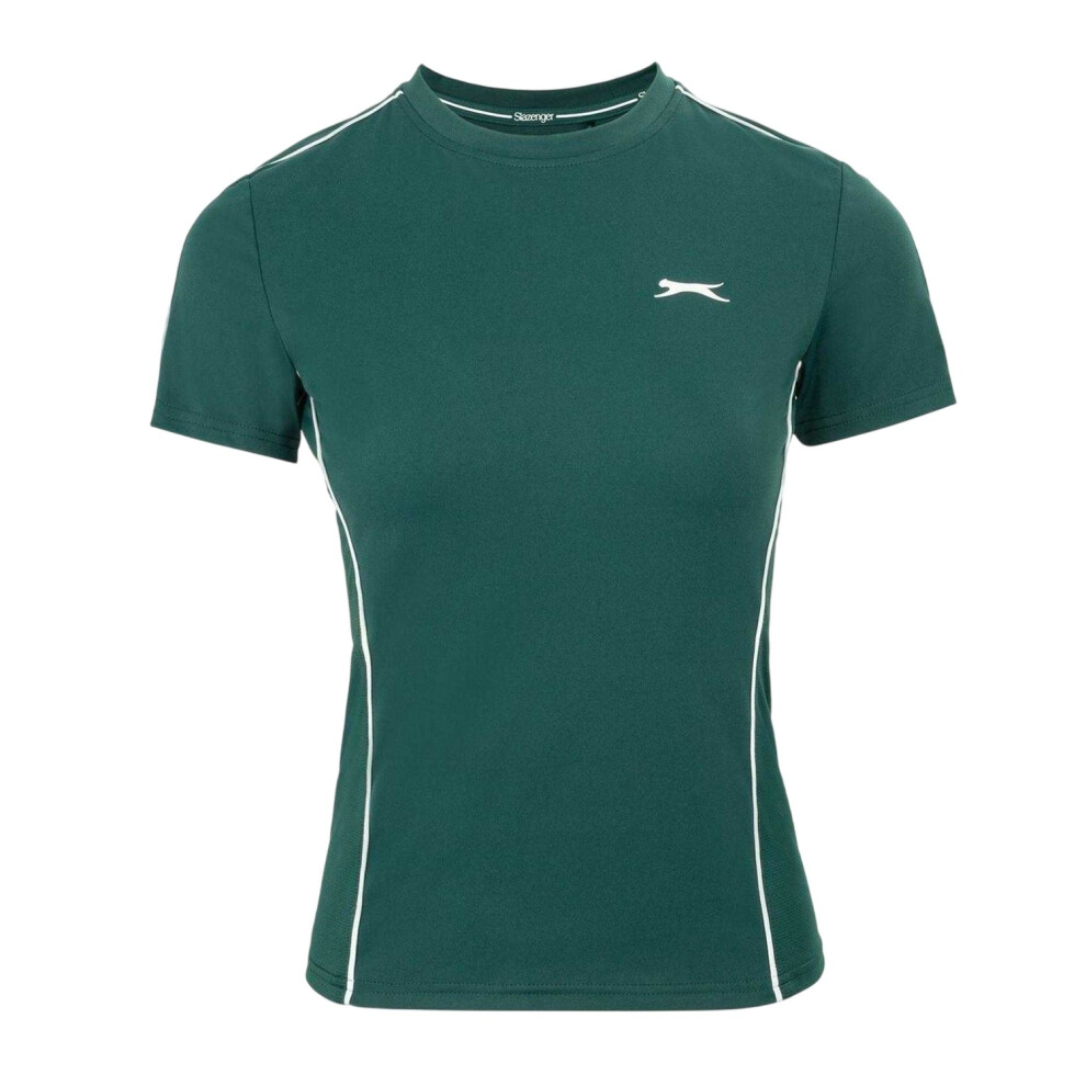 Slazenger (10 Uk, Forest ) Womens/Ladies Contrast Detail Tennis T-Shirt Green