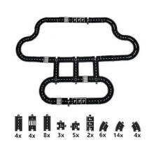 (One size, 50pcs B) Kids Car Highway Splicing Track Puzzle Toy Highway Construction PVC Soft Rubber Toy