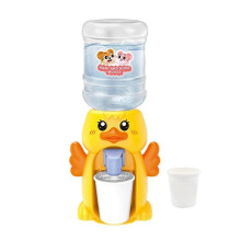 (Yellow/1pcs) Children's Mini Fun Water Dispenser Electric Sound Light Simulation Drinking Water Beverage Machine Baby Kitchen Toy