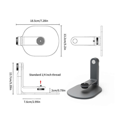 (Black) Projector Bracket for Desktop Use, 360Rotatable Multiple Angle Projector Support Holder Stand for Studios  Black 2