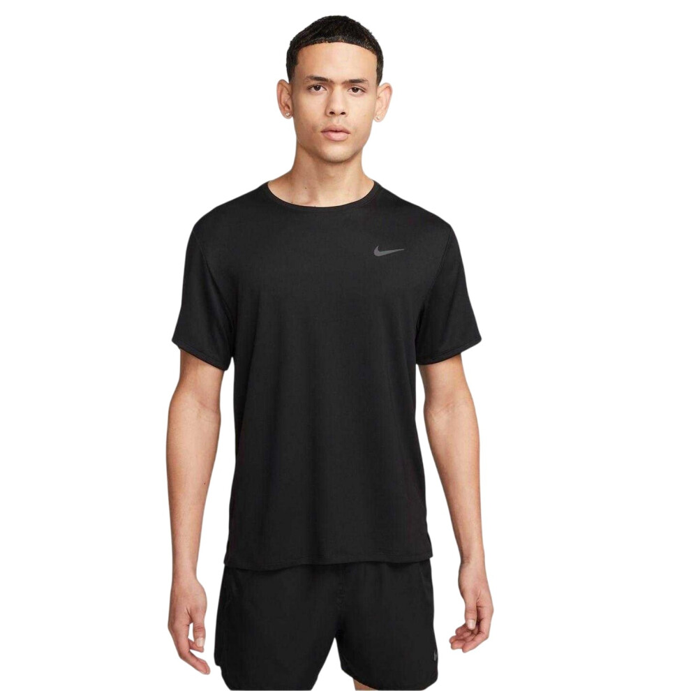 Nike (Xl, ) Mens Miler Swoosh Reflective Detail T-Shirt Black