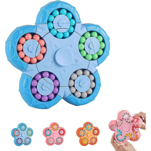 (Blue) Puzzle Fidget Spinner Ball Sorting Puzzle Brain Training Games Infinity Cube Spinning Toy