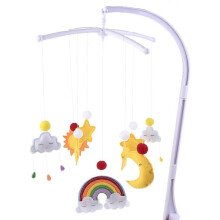 Baby Clouds Stars Mobile Rattles Toys Bed Bell Wind Chimes Kids Children Room Hanging Decorations Handmade Non-woven DIY Material