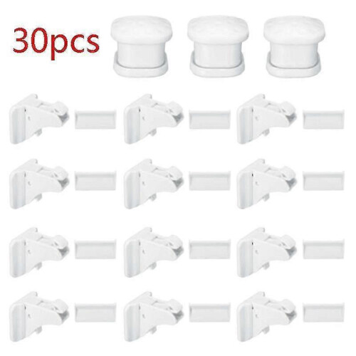 30 Pcs Magnetic Cabinet Drawer Cupboard Lock Child Proof Kit 1