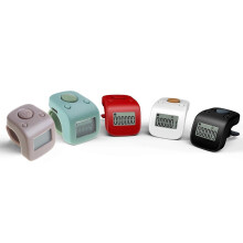 (Black) Mini Rechargeable Digital LCD Electronic Finger Ring Hand Tally Counter Six/6 Digit Buddha Beads/Prayer Counter Clicker White