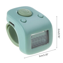 (White) Mini Rechargeable Digital LCD Electronic Finger Ring Hand Tally Counter Six/6 Digit Buddha Beads/Prayer Counter Clicker White