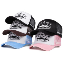 (all black) 2025 New Five Star Embroidered Men's Trendy Baseball Hat Hip Hop Hat Women's Outdoor Sports Leisure Sunshade Hat Cotton Mesh Hat