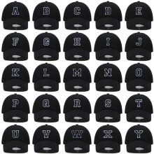(P, Black Hat) A-Z Letter Embroidered Baseball Cap for Men Women Soft Cotton High Quality Fashion Sport Visor Snapback Cap
