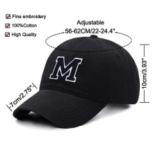 (Z, Black Hat) A-Z Letter Embroidered Baseball Cap for Men Women Soft Cotton High Quality Fashion Sport Visor Snapback Cap