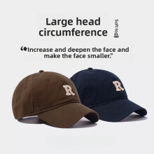 (L 58-60cm, Pink) 2025 Large Head Circumference Baseball Cap Men's/Women's Dome Hat Soft Top Cap 60/65cm Sun Protection Letter R Hat Adult Caps