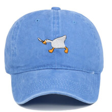 (SKY BLUE) Casual Fashion Embroidered Goose Pattern Baseball Cap for Men and Women, City Style Duckbill Hat