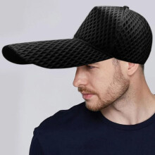 (black, 56-59CM) Large Head Man Outdoor Fishing Sun Hat 14cm Long Peak Oversize Trucker Cap Plus Size Mesh Baseball Cap 55-60cm 60-65cm