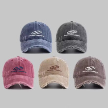(As shown, 54-61CM) American Retro Washed Distressed Women's Baseball Cap Face Slimming Japanese Style Summer Sun Protection Hat with Letter Design