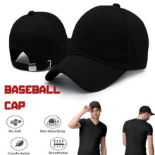 (Dark Blue1) Black Baseball Cap Men Women Adjustable Cotton Sports Hat Summer
