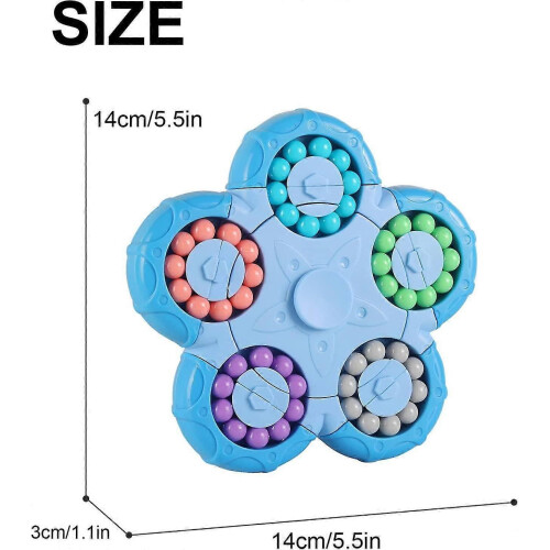 (Blue) Puzzle Fidget Spinner Ball Sorting Puzzle Brain Training Games Infinity Cube Spinning Toy 1