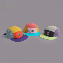 (Blue) Retro Japanese Style Hip-hop 5 Panel Thin Flat Brim Baseball Cap Quick-Dry Breathable Sunscreen Hat Unisex