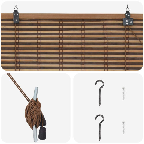 VidaXL vidaXL Roller Blind Brown 50 x 160 cm Bamboo 2