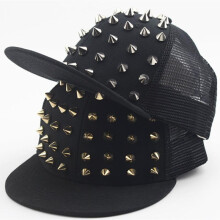 (head 47-52cm, Adjustable) Men Women Rivet Flat Hat Punk Rock Hip Hop Stud Baseball Caps Y2K Snapback Cap Outdoor Gorras para Hombres Casquette Homme
