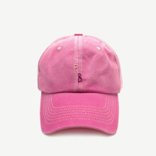 (Pink, Adjustable) Hand-Dyed Soft Cotton Casual Monogram Baseball Cap for Men Women Dad Hat with Hand-Embroidered Letters