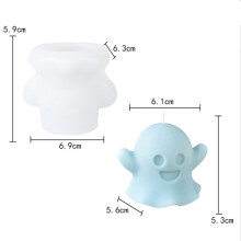 (Ghost-B) Halloween Ghost Mold DIY Pumpkin Ghost Modeling Decoration Crafts Making Silicone Mold For Baking Candle Candy